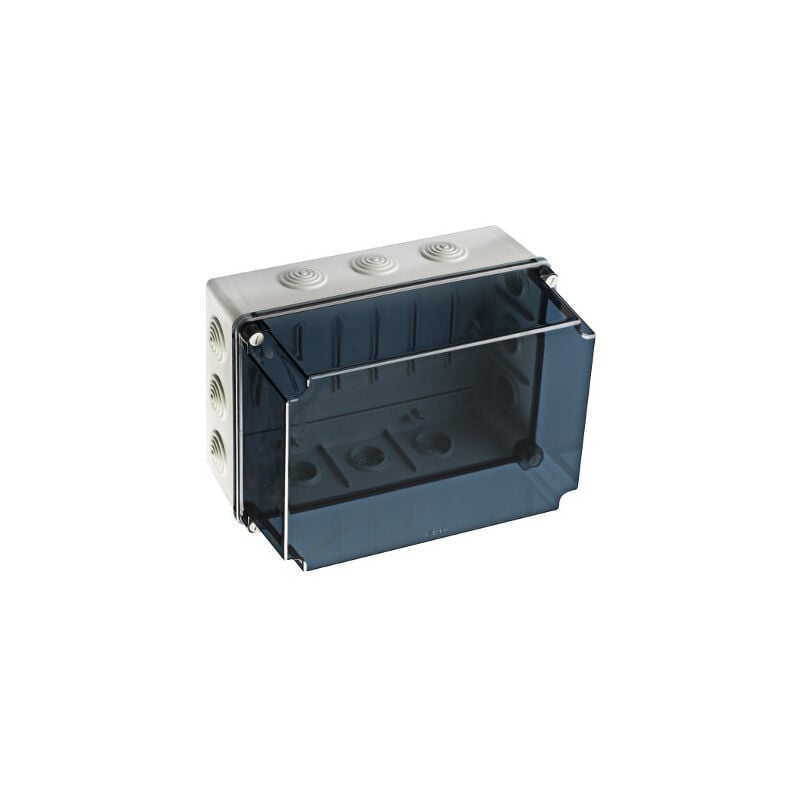 IDE - Gsvt322 Boite De Dérivation Industrielle étanche Ip65 Avec Capot Transparent Réhaussé Et Entrées Souples - Dim.328x239x188