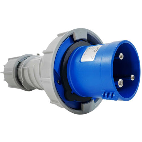 Prise mâle 63A monophasée 220V – 2P+T étanche IP67 – Résistance chocs IK08 – Compatible CEE Legrand Schneider - MALE 63 A