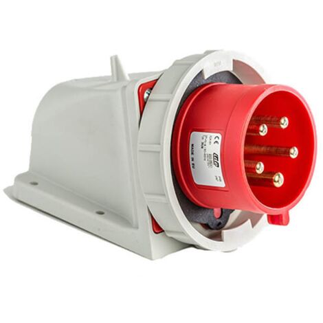 IDE – Socle de prise mâle CEE 3P+N+T 16A étanche IP44/IP67 – Résistance mécanique IK08 – Alimentation triphasée 380V – Fixation en saillie