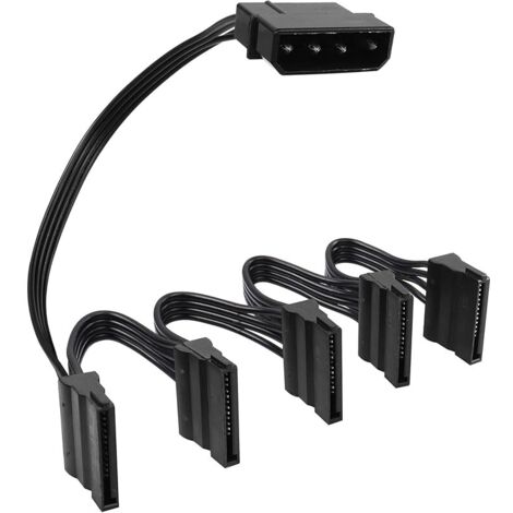 IDE vers SATA Câble d'alimentation LP4 4 broches 1 vers 15 broches SATA Splitter Adaptateur d'alimentation Câble de conversion pour disque dur de serveur PC (1 vers 5)