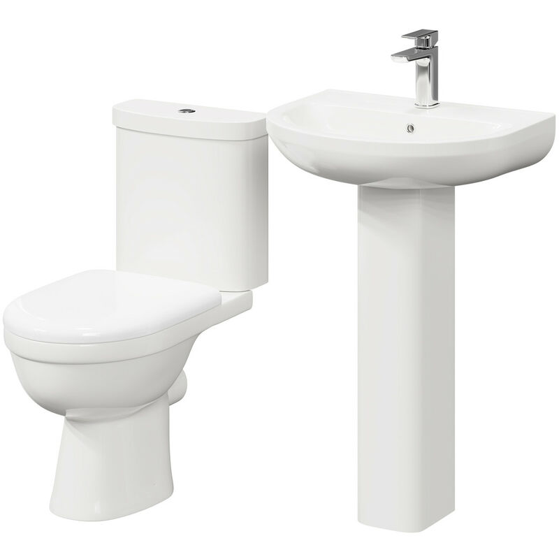 Ideal 550mm Full Pedestal Basin and Toilet Suite