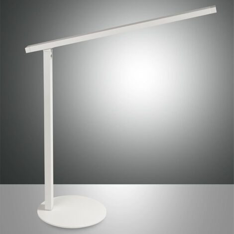 Ideal – Fabas Luce weiße Tischlampe – Integrierte 10-W-LED, Touch-dimmbar, CCT (3000 K, 4000 K, 5000 K, 6000 K)