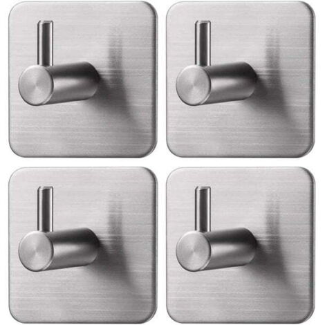 Ideal für Badezimmer, Dusche, Küche, Wohnung, Tür, Schrank, Kleiderschrank, Edelstahl – 4er-Pack