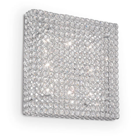Ideal Lux Admiral - Grand plafonnier intérieur carré à 8 ampoules, chrome, G9