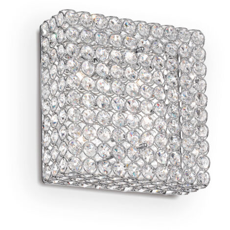 Ideal Lux Admiral - Plafonnier carré à 4 ampoules, petit, chrome, G9