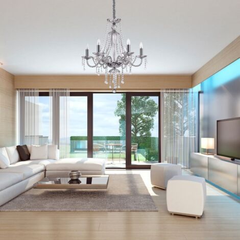 Ideal Lux Amadeus - Suspension à 6 ampoules transparentes, E14