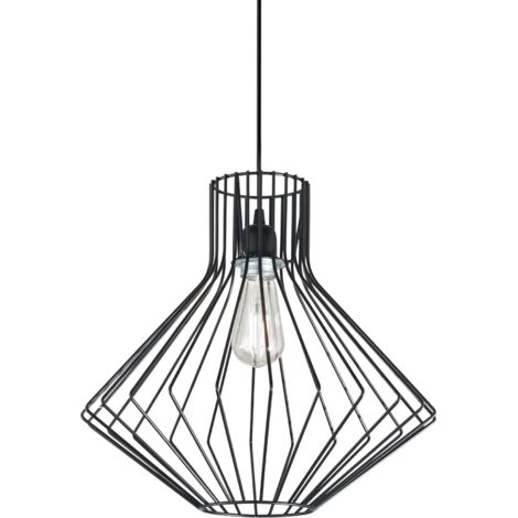 Ideal Lux Ampolla - Plafonnier à 1 lumière en fil noir, E27
