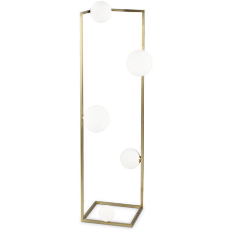 Ideal Lux ANGOLO Lampadaire à 5 lampes en laiton, interrupteur intégré