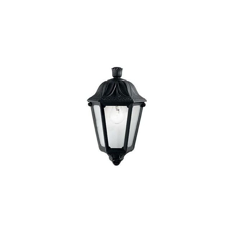 Ideal Lux Lighting - Ideal Lux Anna - 1 Light Outdoor Flush Wall Lantern Black IP44, E27