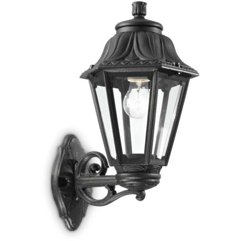 Ideal Lux Anna - Lanterne murale extérieure à 1 ampoule noire IP44, E27