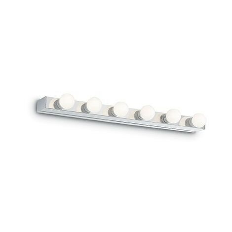 Ideal Lux – Applique de salle de bain PRIVÉ' AP6 – Corps en métal – Culot E14 – Dimensions 605 x 40 x 80 mm – IP20 pour espaces humides