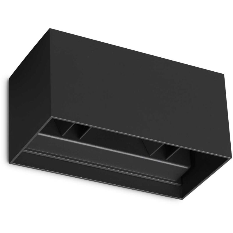 Ideal Lux Schwarz Atom Integrierte Led-Außen-Up-Down-Wandleuchte Mit 4 Lichtern, 2100 Lm, 3000 K, Ip54