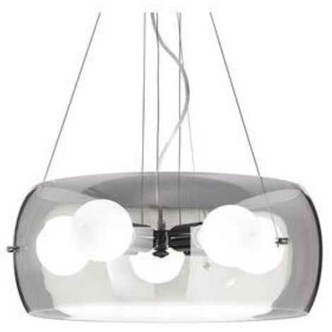 Ideal Lux Audi-10 - Plafonnier rond à 5 ampoules, gris, fumé, E27