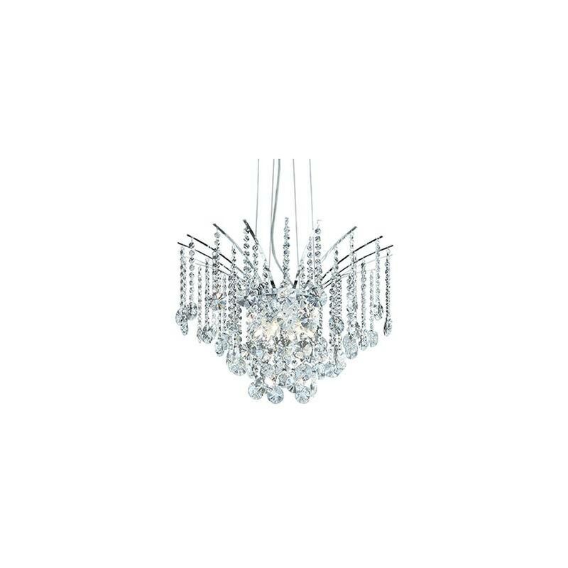 Ideal Lux Lighting - Ideal Lux Audi-77 - 6 Light Crystal Chandelier Chrome Finish, G9