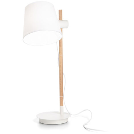 Ideal Lux AXEL Tischlampe mit rundem konischem Schirm weiß