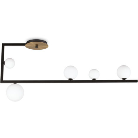 Ideal Lux BIRDS Globe Semi-Flush Light Schwarz