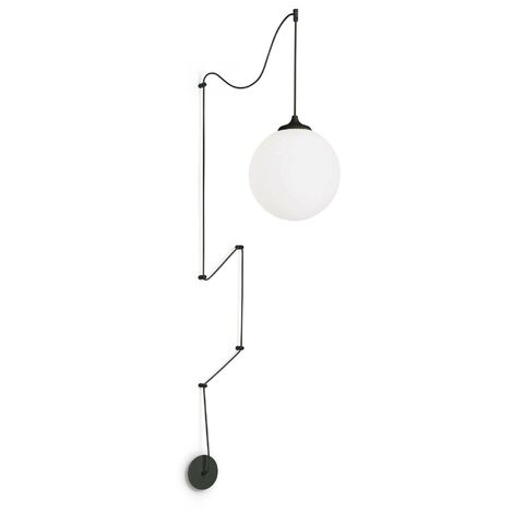 Ideal Lux Boa - Plafonnier à 1 ampoule Globe Noir, E27