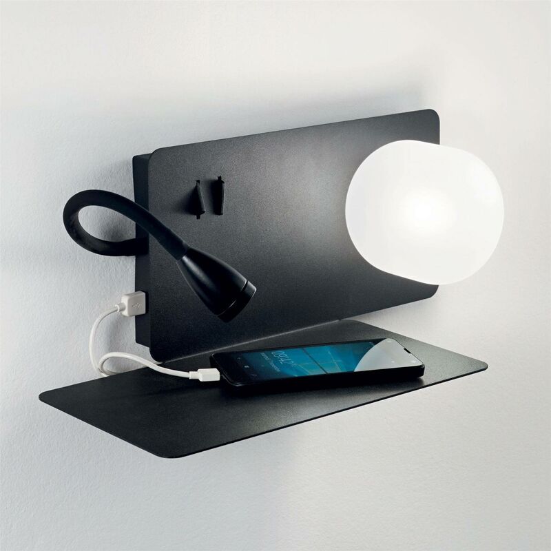 Ideal Lux Lighting - Ideal Lux Book - LED 2 Light Wall Light Black, G9