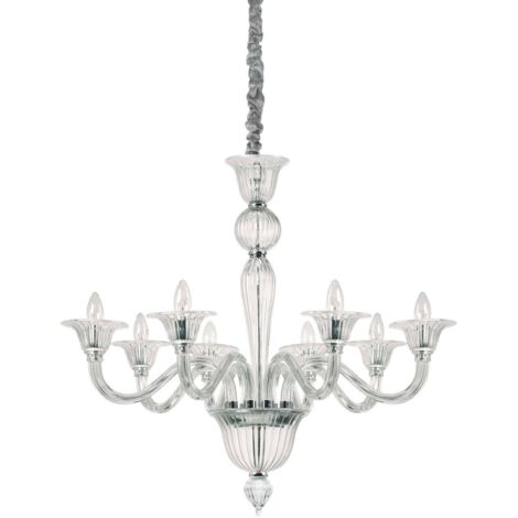 Ideal Lux Brigitta - 8 Licht Pendelleuchte Trasparent, E14