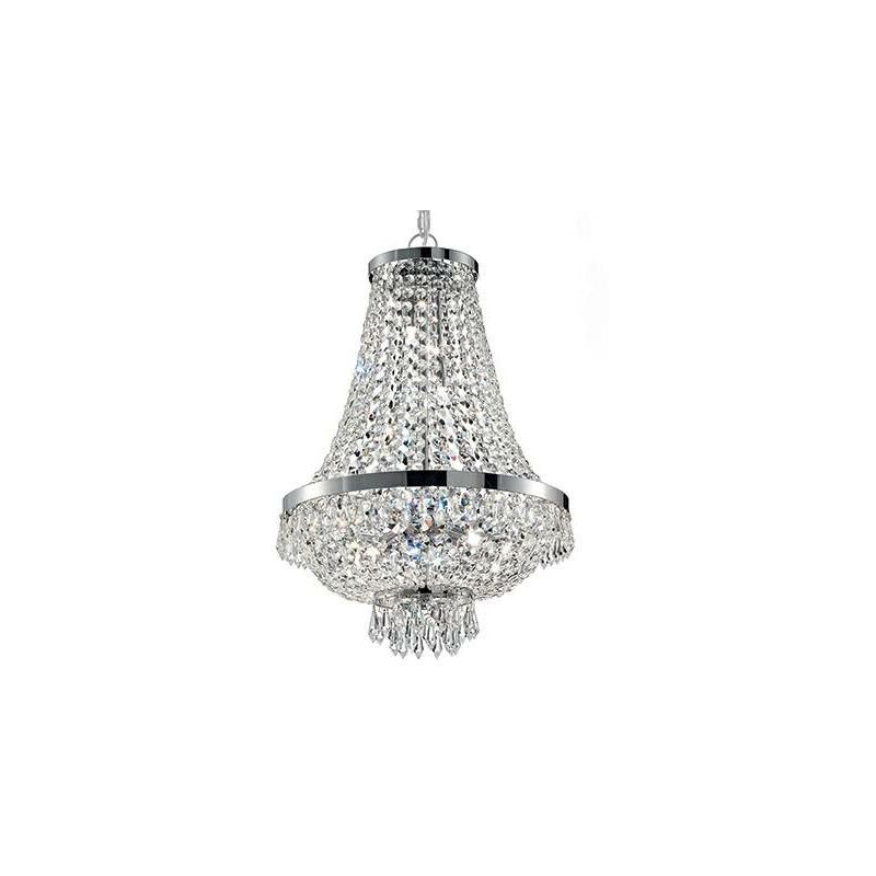 Ideal Lux Lighting - Ideal Lux Caesar - 9 Light Crystal Chandelier Chrome Finish, G9