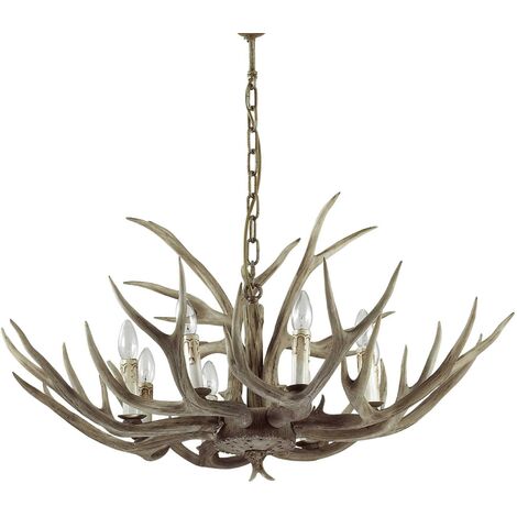 Ideal Lux Chalet - 8 Lichtanhänger Kronleuchter Hellbraun, E14