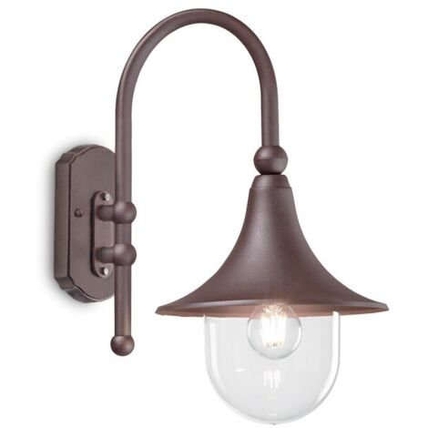 Ideal Lux CIMA - Lanterne murale extérieure en dôme à 1 lumière, café IP43, E27