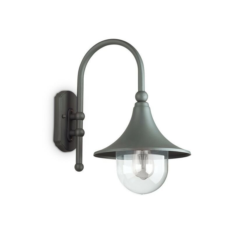 Ideal Lux CIMA - Outdoor Dome Wall Lantern 1 Light Anthracite IP43, E27