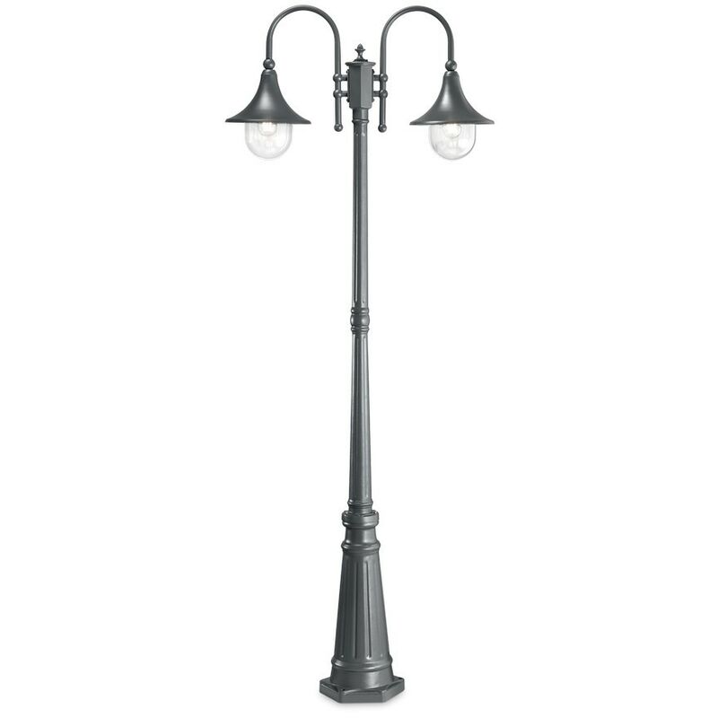 Ideal Lux Lighting - Ideal Lux CIMA - Outdoor Lamp Post 2 Lights Anthracite IP43, E27