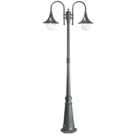Ideal Lux CIMA - Outdoor Lamp Post 2 Lights Anthracite IP43, E27
