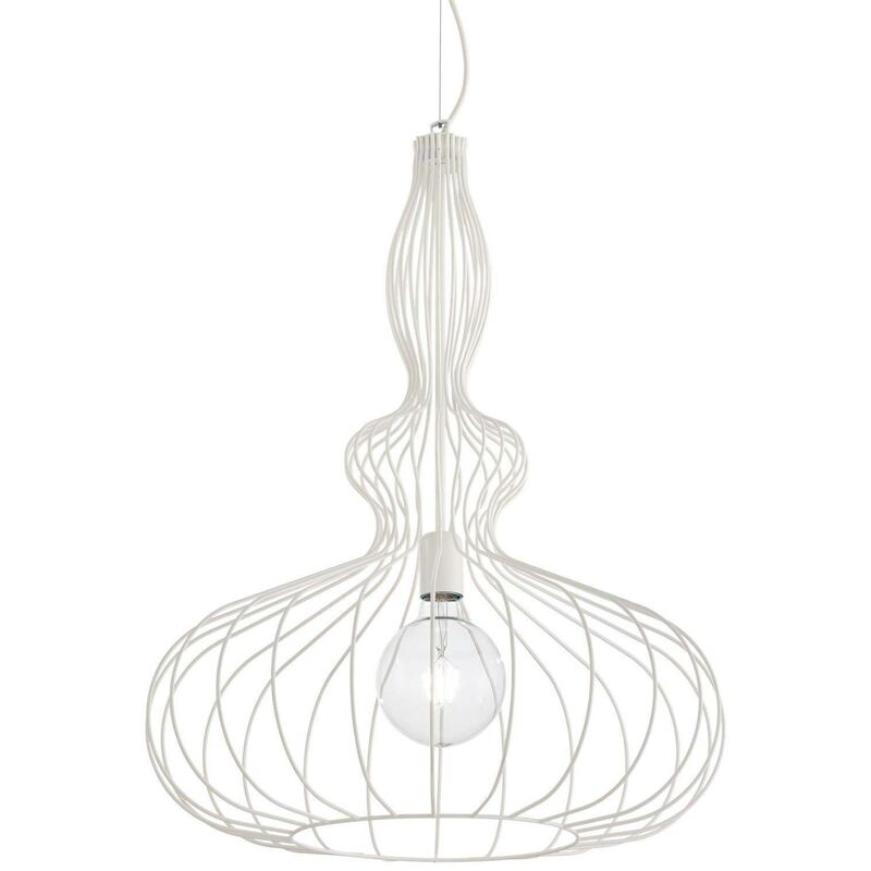 

Ideal Lux Clarissa - Lámpara colgante de techo con 1 luz blanca, E27