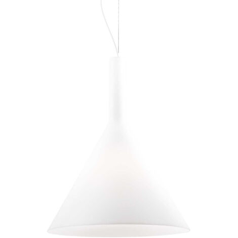 Ideal Lux Cocktail - 1 Light Large Dome Deckenanhänger Weiß, E27