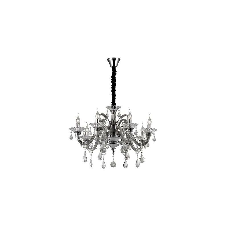 Ideal Lux Lighting - Ideal Lux Colossal - 8 Light Chandelier Smokey Finish, E14