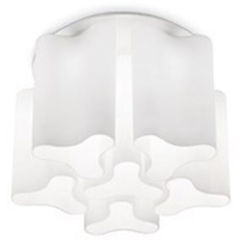 Ideal Lux Compo - Petit plafonnier à 6 ampoules blanc, E27