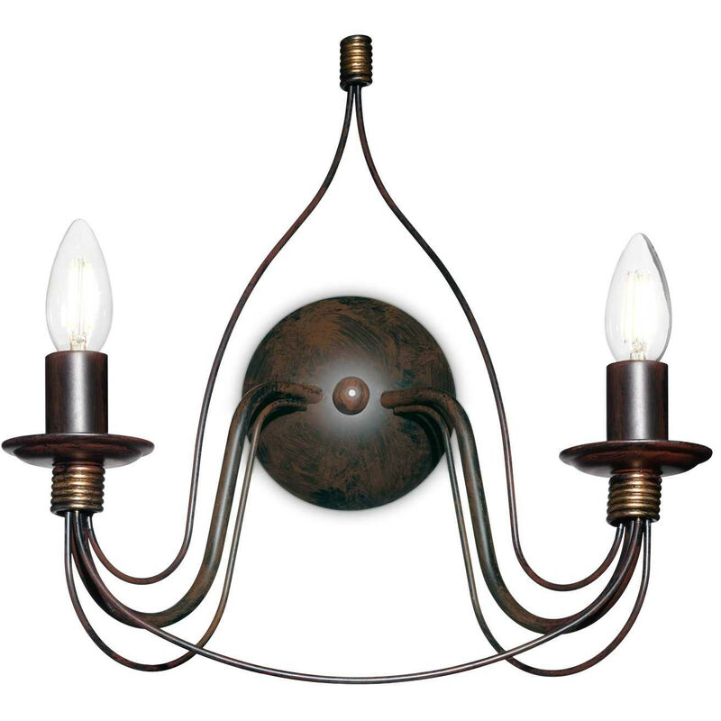 Ideal Lux Lighting - Ideal Lux Corte - 2 Light Indoor Candle Wandleuchte Rust Brown, E14