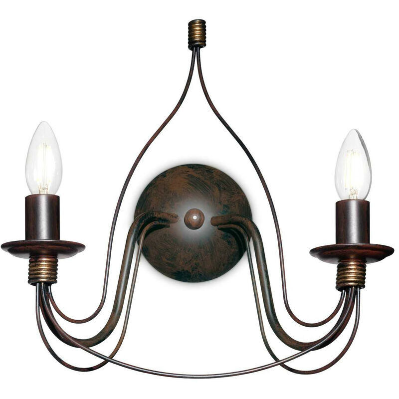 Ideal Lux Corte - Applique murale d'intérieur à 2 ampoules, brun rouille, E14