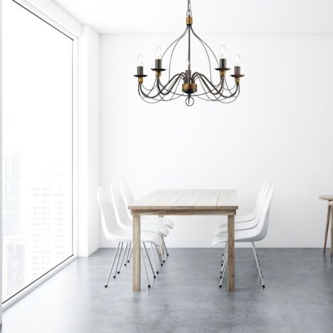 Ideal Lux Corte - Lustre à 5 ampoules au fini brun rouille, E14