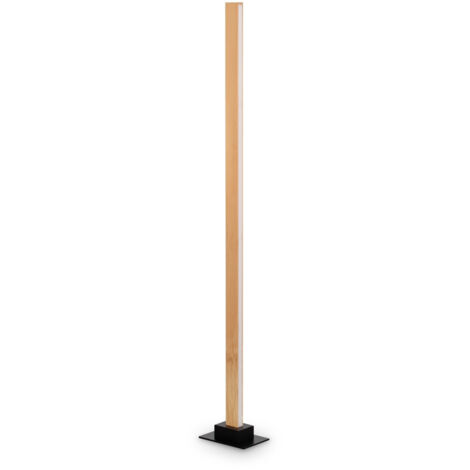 Ideal Lux CRAFT Dimmbare LED-Stehleuchte Holz, eingebauter Schalter, 3000K