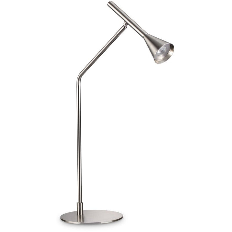 Ideal Lux Grau Diesis Dimmbare Integrierte Led-Tischlampe Nickel, Eingebauter Schalter, 3000K