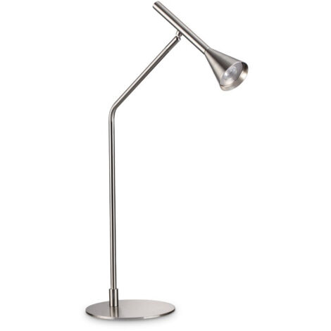 Ideal Lux DIESIS Dimmbare integrierte LED-Tischlampe Nickel, eingebauter Schalter, 3000K