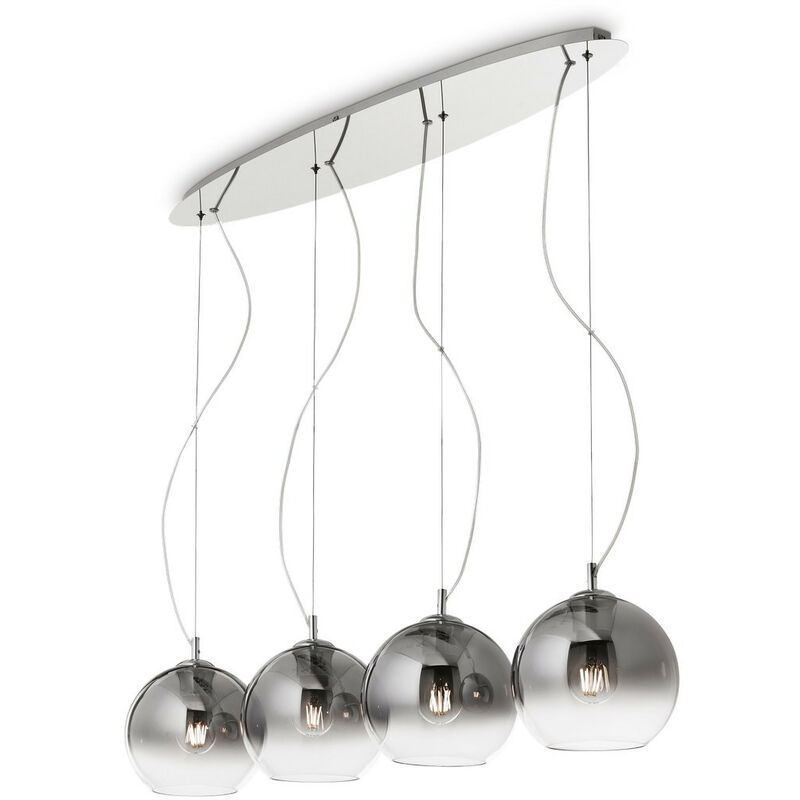 

Ideal Lux Discovery Fade - Lámpara colgante de techo colgante grande de 4 luces, cromo, E27