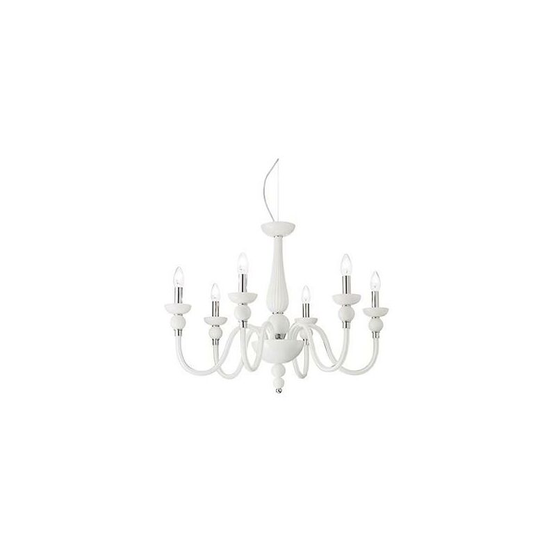 Ideal Lux Lighting - Ideal Lux Doge - 6 Light Chandelier White Finish, E14