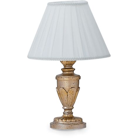 Ideal Lux Dora - 1 leichte kleine Tischlampe Antik Messing, E14