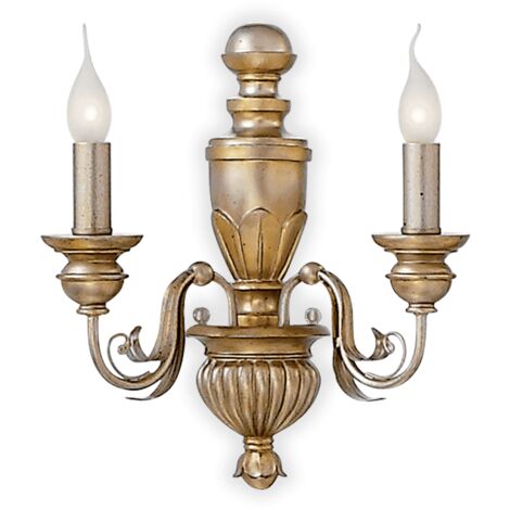 Ideal Lux Dora - 2 Licht Innenkerze Wandleuchte Antik Messing, E14