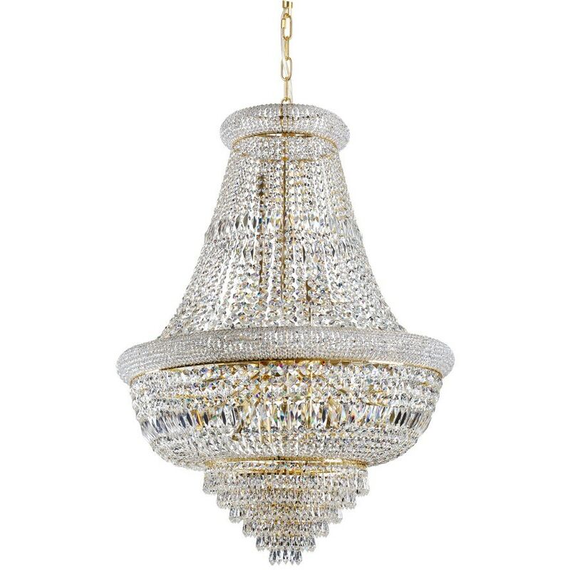 Ideal Lux DUBAI - Deckenleuchte Kronleuchter Pendelleuchte 24 Lichter Gold, E14