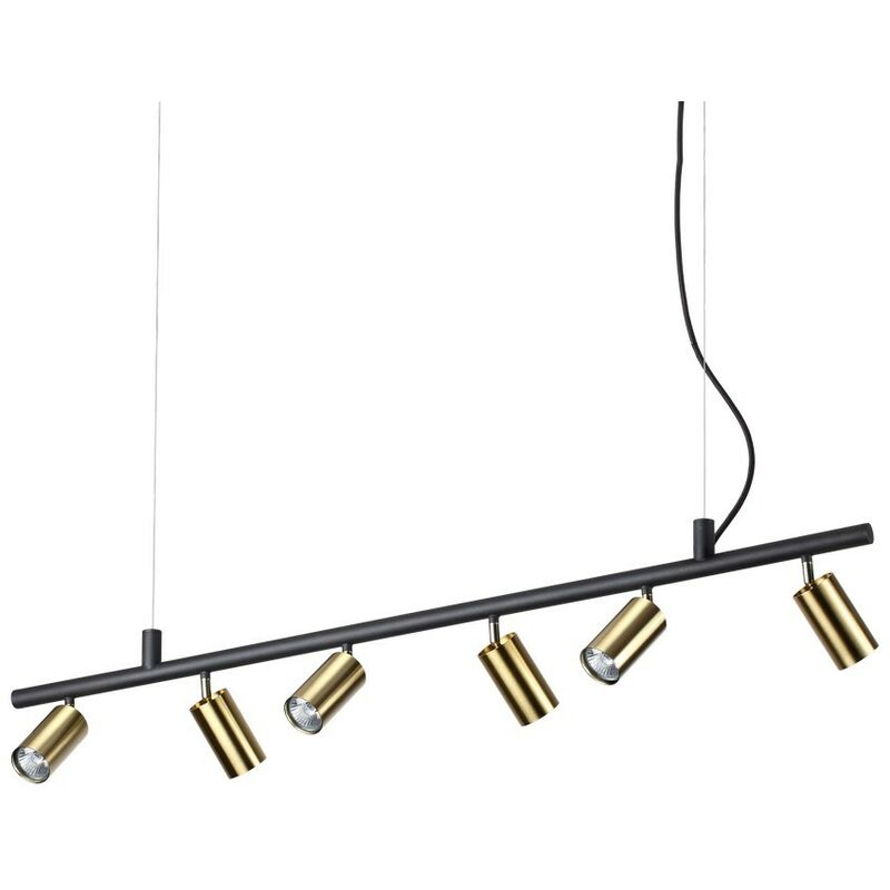 Ideal Lux DYNAMITE - Indoor Spotlight Ceiling Pendant Lamp 6 Lights Brass Satin, GU10