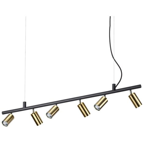 Ideal Lux DYNAMITE - Indoor Spotlight Deckenpendelleuchte 6 Lichter Messing Satin, GU10