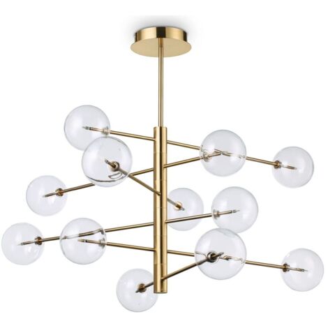 Ideal Lux Equinoxe - 12 Light Multi Arm Deckenpendelleuchte Antik Messing