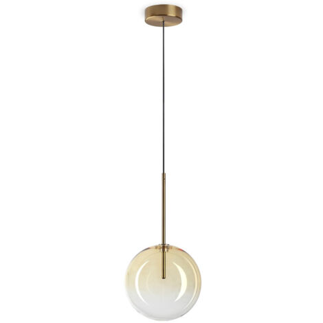 Ideal Lux EQUINOXE 20cm Globe Pendelleuchte Deckenleuchte Schirm Bernstein