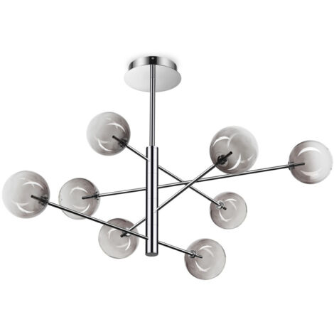 Ideal Lux EQUINOXE Deckenleuchte mit 8 Lichtern, mehrarmig, rauchgrau