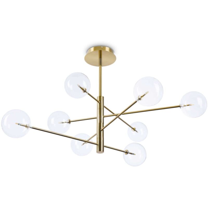 Ideal Lux - equinoxe 8 Light Multi Arm Halbbündige Deckenleuchte Messing